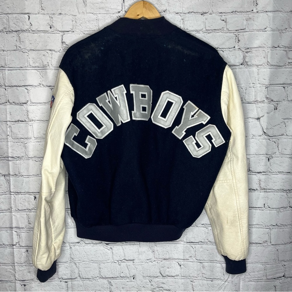1980s Vintage Dallas Cowboys Varsity Jacket Size Large Chalkline Made in USA